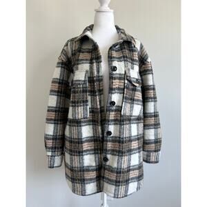 Sanctuary Anthropologie Town Oversized Shacket Plaid Women’s size Small